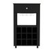 39' H Black Bar- Coffee Cart, Kitchen Or Living Room Cabinet Storage, With 12 Bottle Racks, A Central Shelf With 1 Cup Holders, 1 Drawer Ideal For S_voghion.com