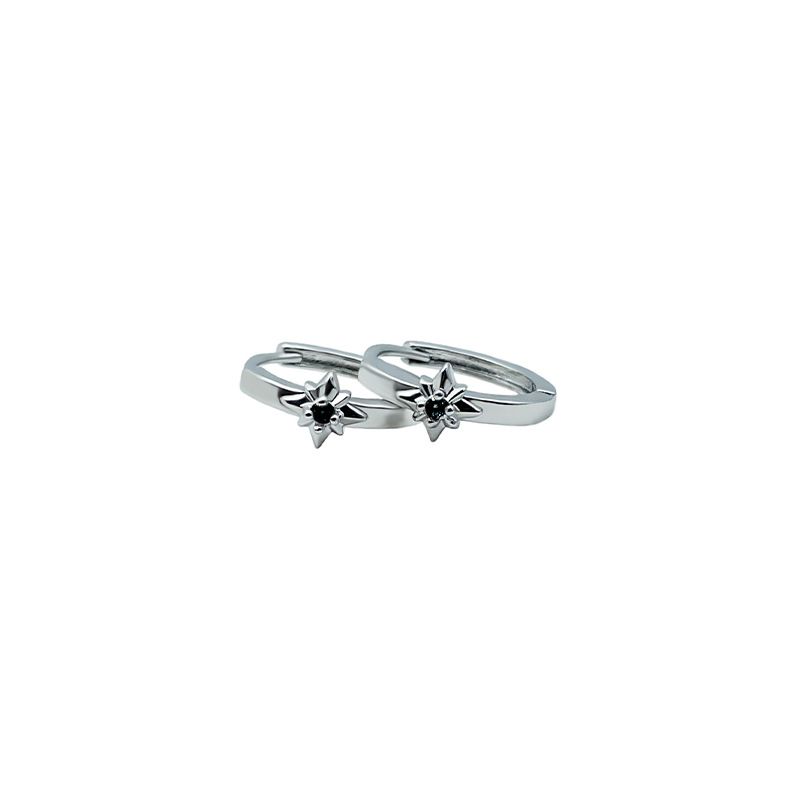 Boucles d'oreilles octogonales en fil d'étoile en argent antiallergique à la mode populaire pour hommes, design sens, non amovible, Instagram_voghion.com