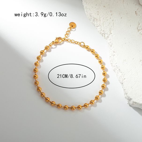 IG Casual Cool Style Round 304 Stainless Steel 14K Gold Plated Bracelets In Bulk_voghion.com