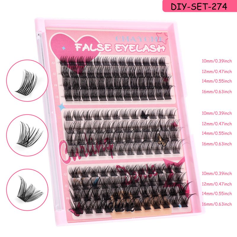Cross border new 148 clusters mixed C curve false eyelashes set DIY segmented large capacity thick eyelashes wholesale_voghion.com