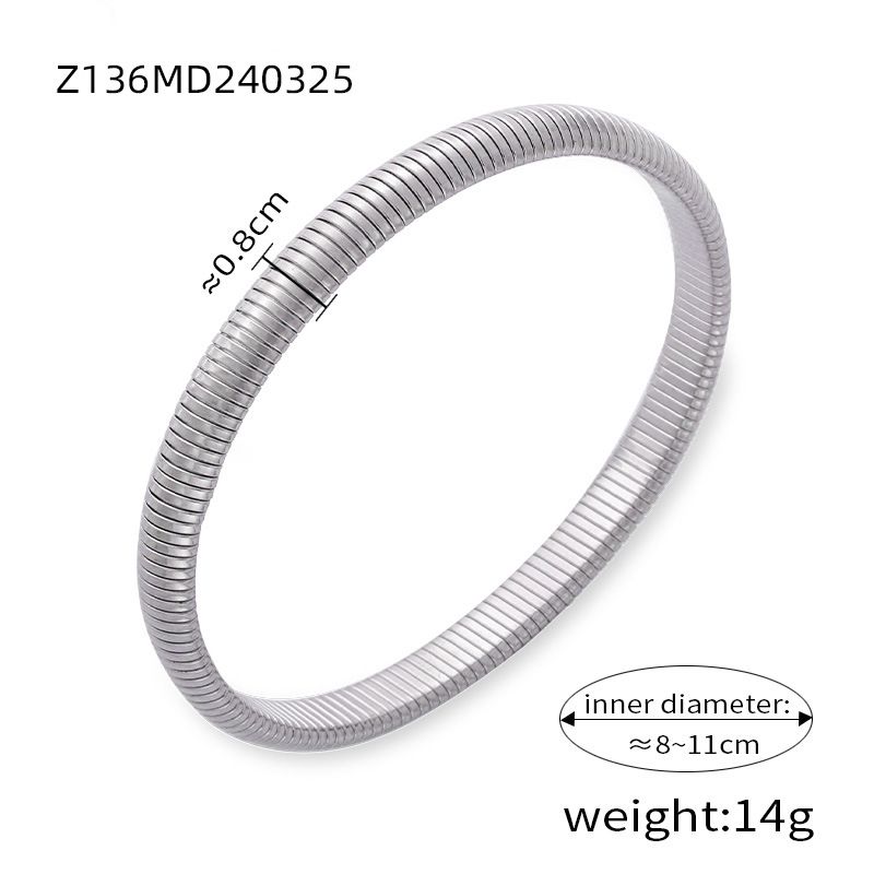 Mode pendeln einfache persönlichkeit frühling schmuck weibliche geometrische textur design titanium stahl vergoldet breite version armband_voghion.com
