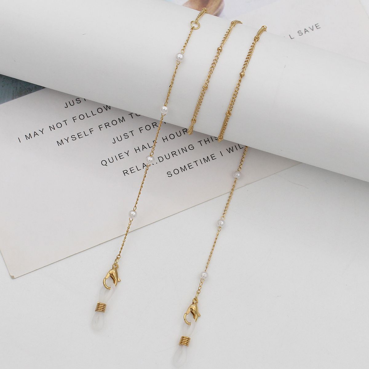 Catena per donna, accessori per occhiali alla moda e di alta qualità, ciondolo in metallo con perla, cinturino per occhiali da sole in stile Ins_voghion.com