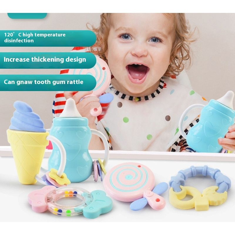 Baby kan gebeten, gekookt, gevuld met tandgel. Hand rammelaars 3-6 tot 12 maanden oud. Puzzel speelgoed voor jongens, baby's en meisjes a_voghion.com