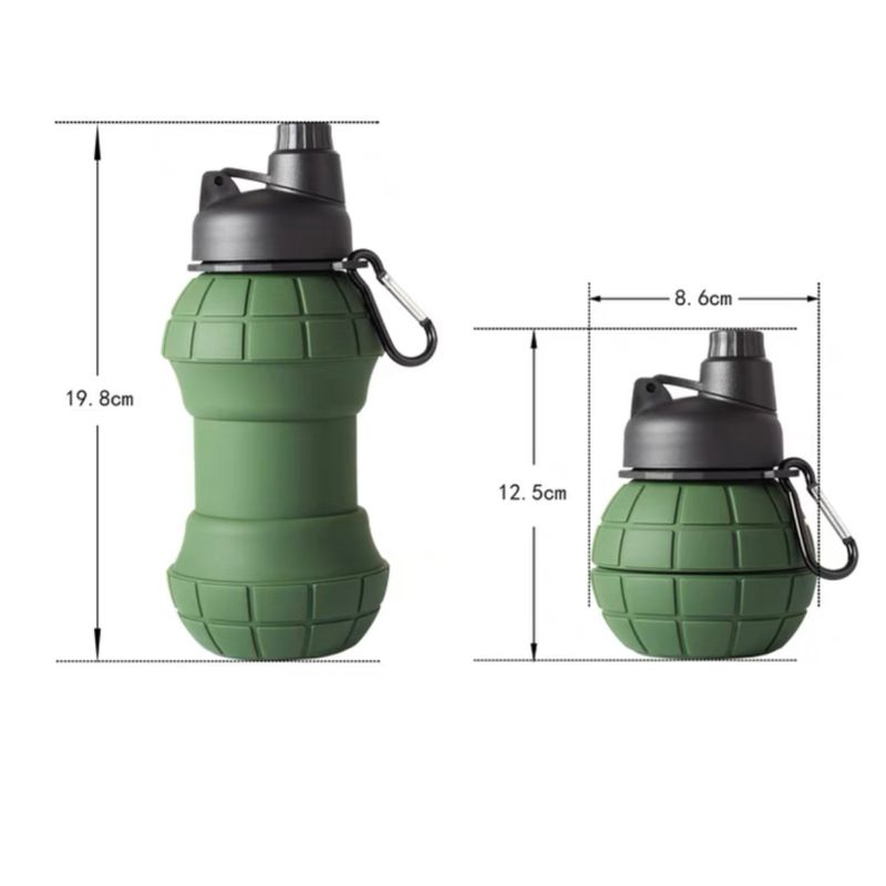 Grenade Folding Travel Cup Silicone Large Capacity Cycling Fitness Outdoor Sports Water Bottle Creative Gift_voghion.com