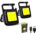 Cob Keychain Work Light 800 Lumens Rechargeable Waterproof Portable Led Small Flashlights 4 Modes (2 Pack)_voghion.com