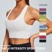 Haoqian Gathered Beauty Back Shockproof Medium Intensity Removable Pads Running Sports Bra_voghion.com