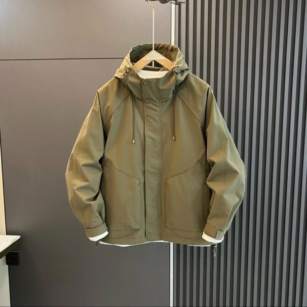 Spring And Autumn Jacket Windbreaker Hooded Fashion New Casual Versatile Loose Workwear Trend_voghion.com