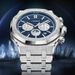 Men's Automatic Mechanical Watch With Luminous Hands, 50M Water Resistant, Sapphire Crystal, Stainless Steel Bracelet, Date Display_voghion.com