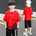 Abbigliamento per bambini, set a maniche corte per ragazzi, nuovo modello 2023, ragazzi di mezza età, sport estivi, versione coreana e_voghion.com