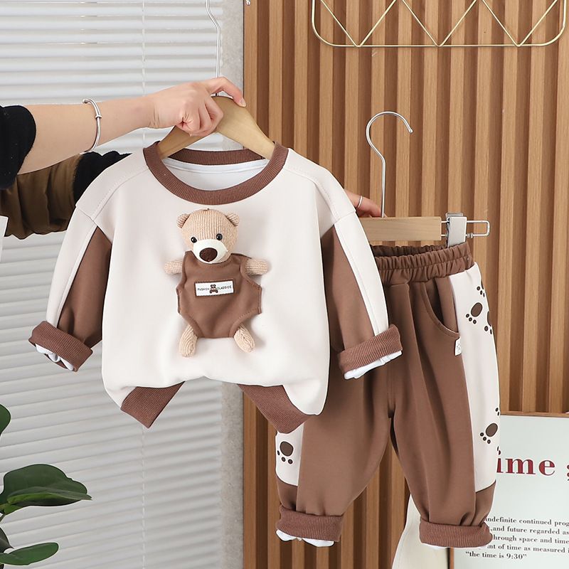 Boys' hoodie set, and autumn styles, western-style long pants, children's spring clothes, sports 2024 new style, trendy_voghion.com