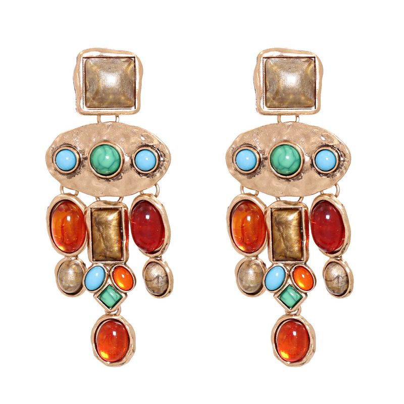 Moda creativa gioielli transfrontalieri personalità stile etnico orecchini con diamanti colorati orecchini con nappe_voghion.com