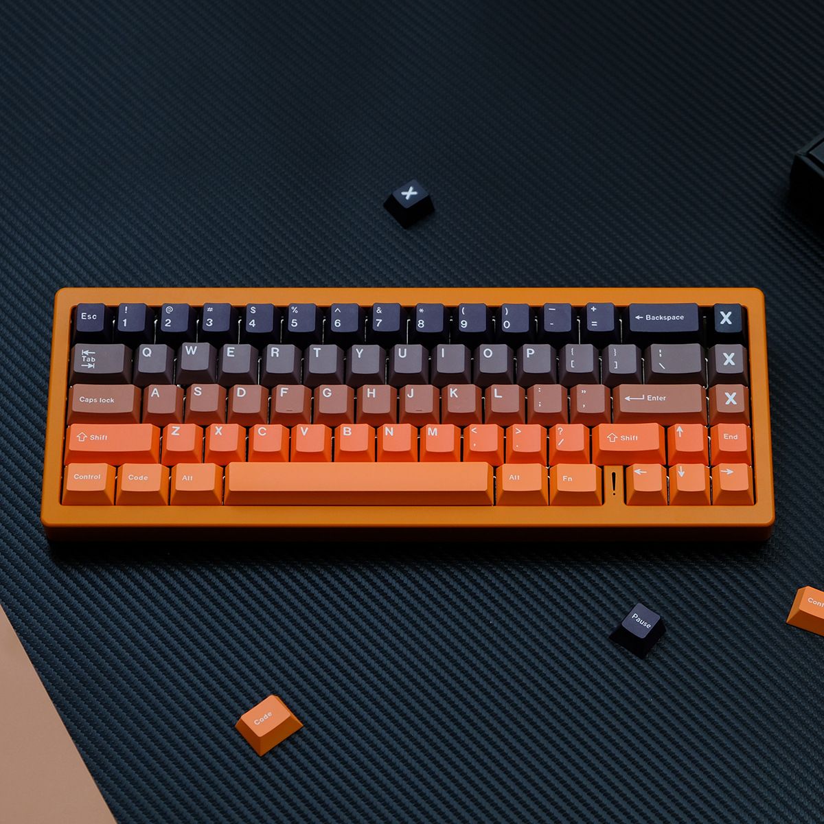 2433 Gradient Glow Sublimacja 5-stronna klawiatura mechaniczna PBT Klawisze Nadruk termotransferowy_voghion.com