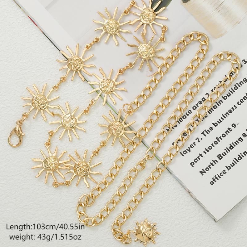 Sun Smile Belly Button Trendy Simple Versatile Gold-Plated Summer Street Style Fashion High-End Waist Chain_voghion.com