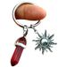 Natural Crystal Stone Sun And Moon Keychain Pendant Bullet Hexagonal Column Pendant DIY Creative Car Bag Hanging_voghion.com