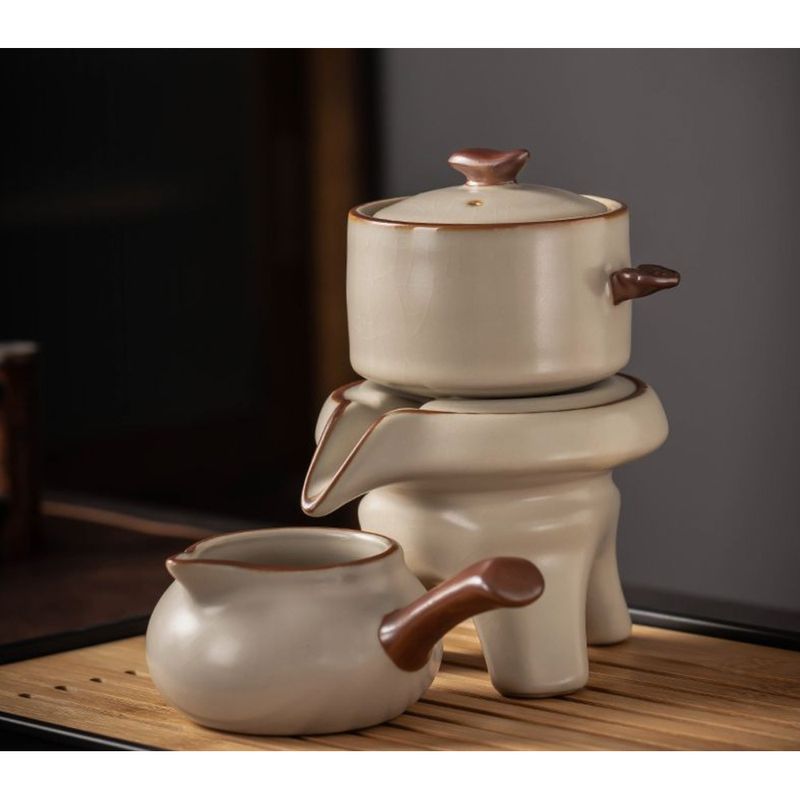 Ru Kiln Lazy Automatic Set For Home Use, Brewing Pot, Kung Fu Cup, Office Stone Mill Tea Maker_voghion.com
