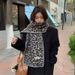 Sciarpa in maglia con stampa leopardata per donna, scaldacollo in pile caldo e spesso, autunno/inverno 2025_voghion.com