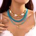 Bohemia Vacatio Shell Starfish Bead Multi-Layer Necklace Set Beach Style Casual Collarboe Chai For_voghion.com