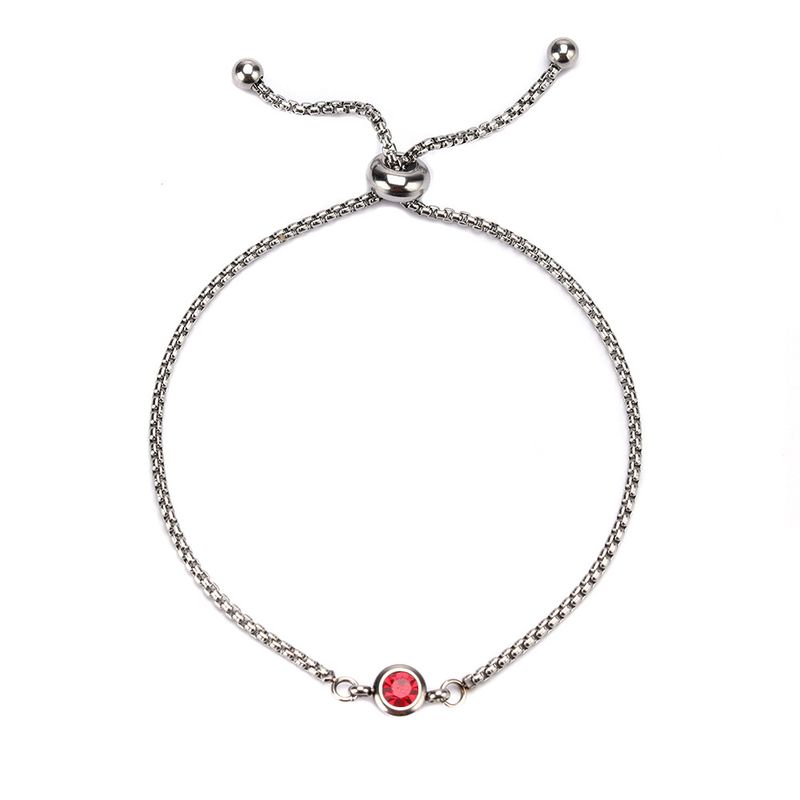 Damenschmuck, schlichtes Edelstahlarmband mit zwölf Geburtssteinen, Muttertagsschmuck_voghion.com