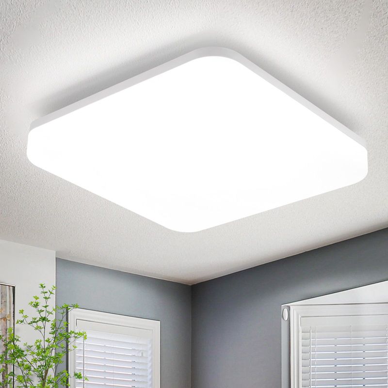 Deckenlampe LED Deckenleuchte Flach -22CM Badezimmerlampe 5000K Eckig Badezimmer Deckenbeleuchtung IP54 18W Weiß Flurlampe Für Küche Flur Schlafzimmer_voghion.com