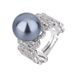 2023 Zhuangsheng Jewelry Copper Plated Platinum New Pairing Pearl Style Personalized Women's Ring 12mm_voghion.com