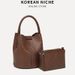 Borsa a secchiello intrecciata alla moda francese 2025, nuova borsa a mano in morbida pelle di alta qualità, elegante e versatile, con tracolla._voghion.com