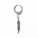 Orecchini a forma di piuma neri e argento per uomo e donna - Ear Cuff ipoallergenici in acciaio al titanio - Accessori di moda streetwear punk gotico_voghion.com