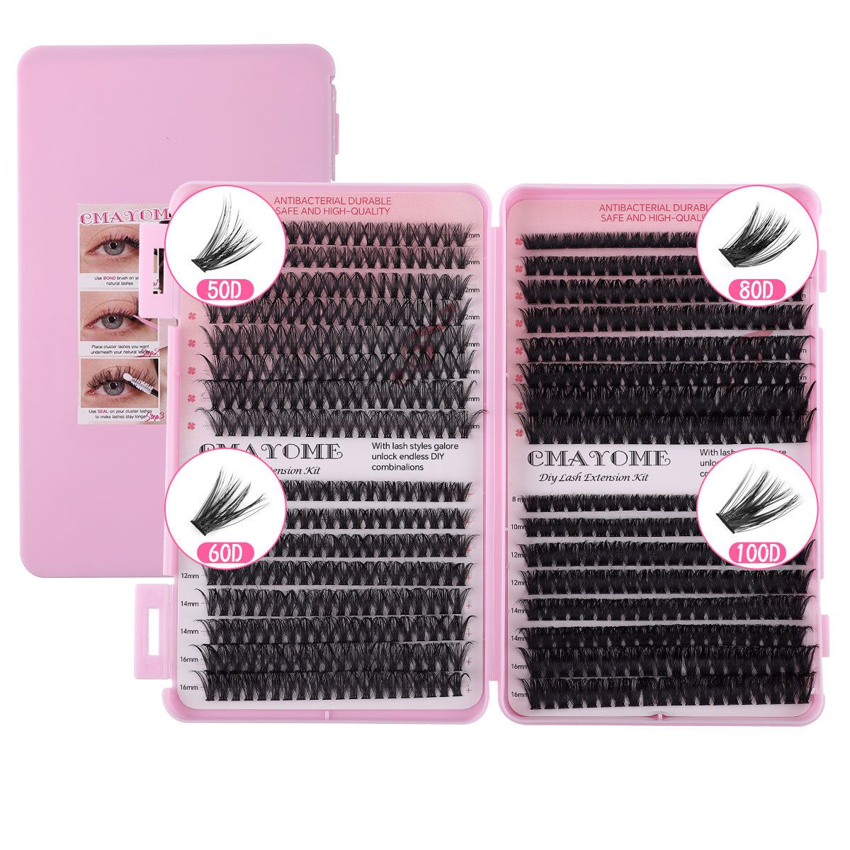 False Eyelashes False Eyelash Extension Set Segmented Single Cluster D Curled Thick Natural Eyelashes_voghion.com