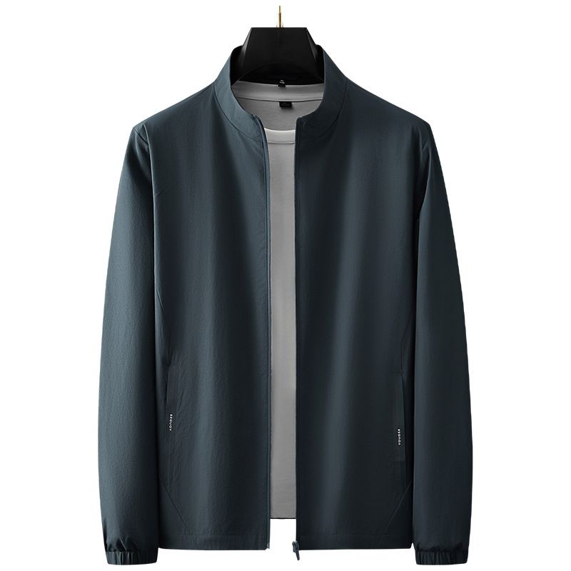 Giacca con collo alto di mezza età per uomo in primavera, autunno e inverno, giacca a vento con fodera in rete di grandi dimensioni, abbigliamento da papà,_voghion.com