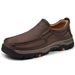 Leather Shoes Large Size Slip-On Lightweight Casual Loafers Men's Style_voghion.com
