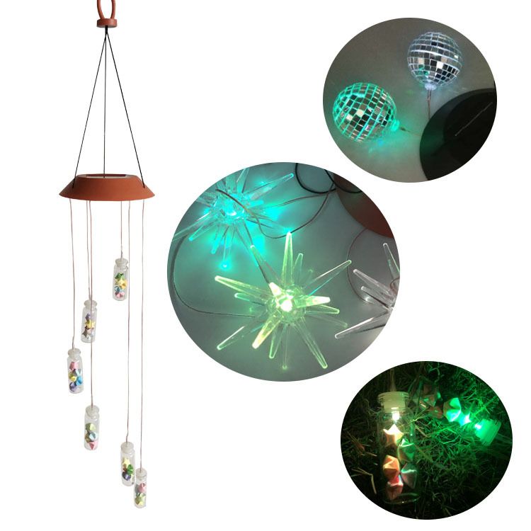 Solarbetriebene Windspiellichter in Form einer Wunschflasche – Weihnachtsdeko für den Außenbereich mit Hirsch und farbenfrohem Farbverlauf und LED-Beleuchtung_voghion.com