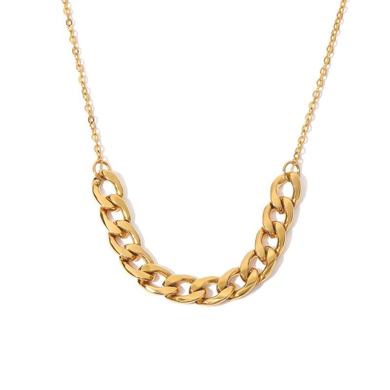 Autumn Winter Style Colorless Stainless Steel Necklace For Women's Instagram Hip Hop Light And Unique Design_voghion.com