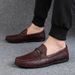 Gemusterte Freizeitschuhe aus Leder, große Größen, Herrenschuhe, Herrenmützen, Herren-Schuhe, Autoschuhe_voghion.com