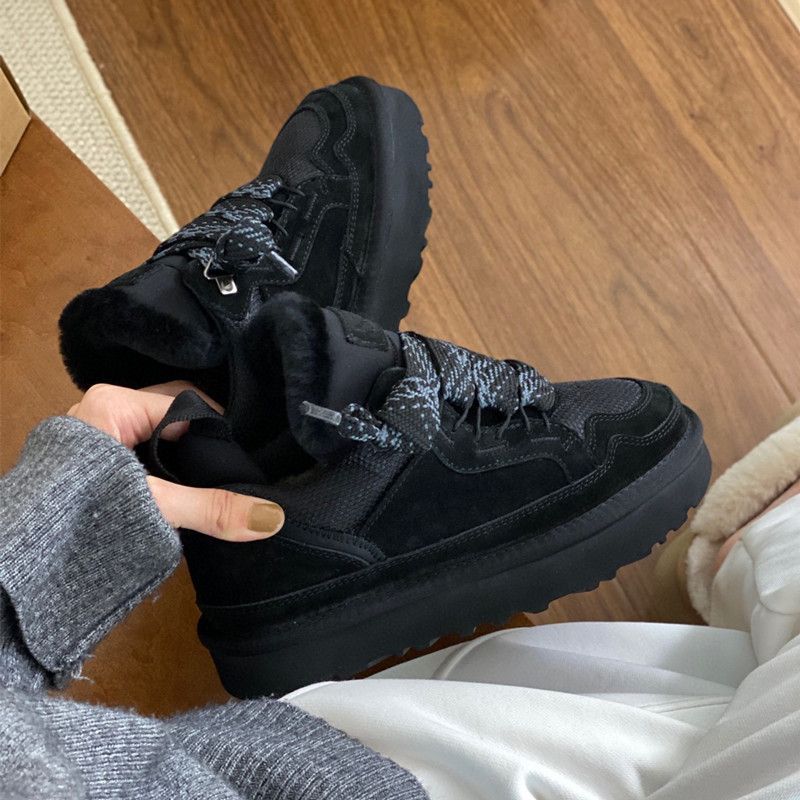 Sangpo New Low-Top Sheepskin Integrated Mel Casual Low-Cut Women's Wool Highland Snow Boots_voghion.com