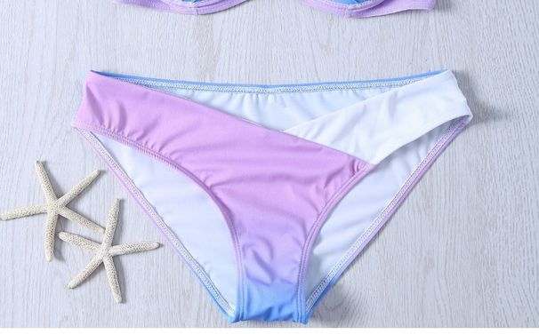 Moteriškas undinėlės formos bikinis su 4 gradiento raštu ir specialia kaina_voghion.com