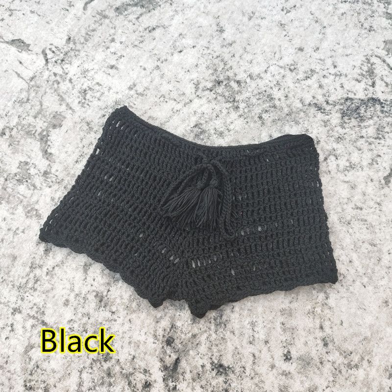 Women's fashion handcrafted crochet sexy bikini beach boxer trunks_voghion.com