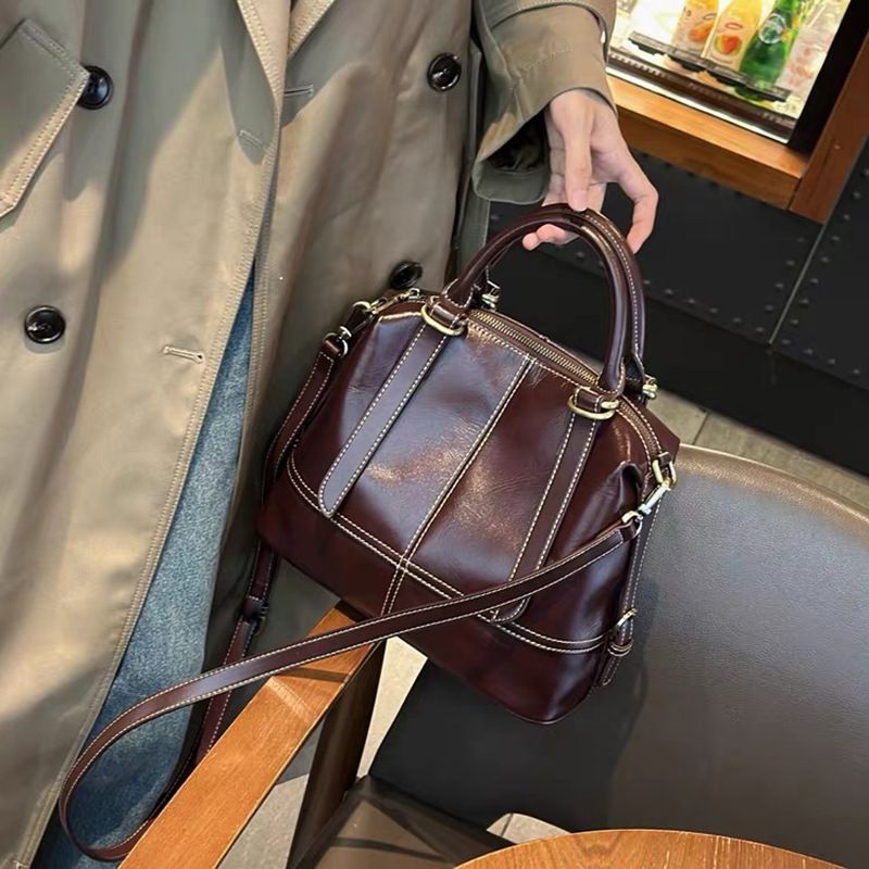 Borsa da dottore in pelle di mucca per donna, borsa a mano di grande capacità, borsa da donna di alta qualità, borsa a tracolla, borsa a tracolla di alta qualità e di classe_voghion.com