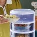 Contenitore trasparente per alimenti a 3 livelli - Contenitore impilabile in plastica per la cucina (organizzatore per frigorifero antipolvere e anti-insetti)_voghion.com