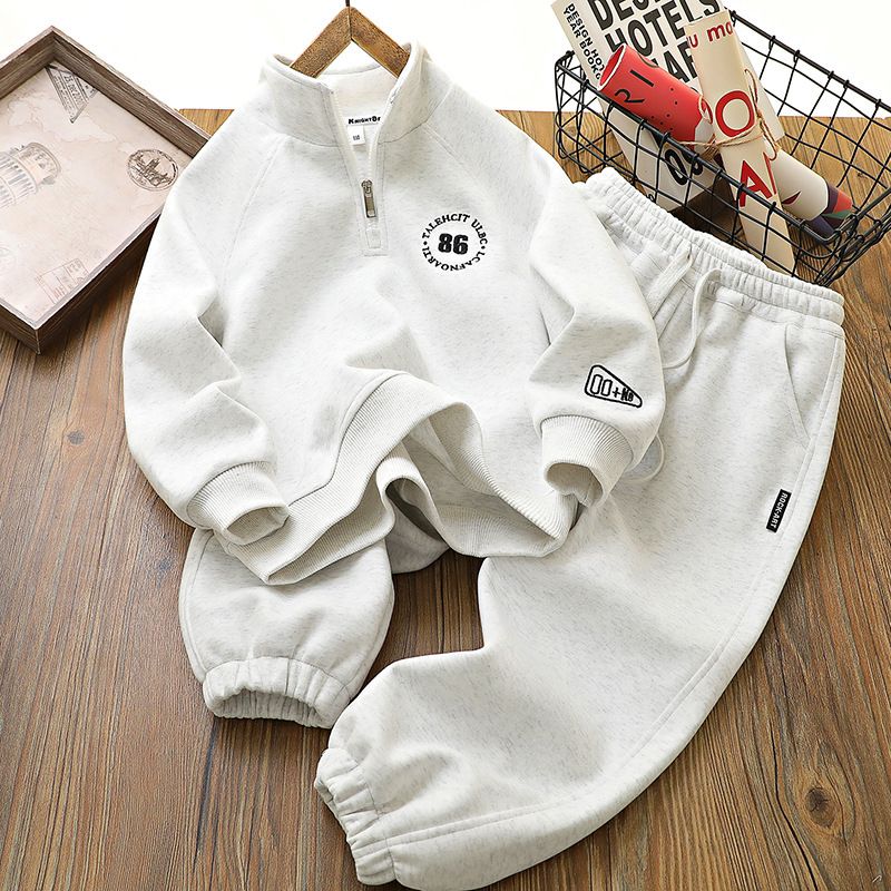 Børnetøj Drengedragter 2024 efterår nye styles til mellemstore og store børn sweatshirts bukser børnesport todelt jakkesæt_voghion.com
