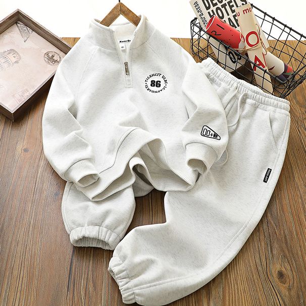 Børnetøj Drengedragter 2024 efterår nye styles til mellemstore og store børn sweatshirts bukser børnesport todelt jakkesæt_voghion.com