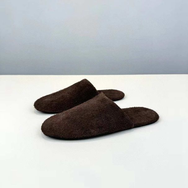 Kuhwildleder ~ Faule, geschlossene Zehenpartie, halbflache Hausschuhe für Zuhause, luxuriös, rutschfest, bequem, vielseitig, lässig_voghion.com