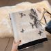 National Style Black And White Butterfly Simple Sketch Cotton And Linen Scarf Women's Big Shawl Warm Scarf Autumn And Winter Long Silk Scarf Thin_voghion.com