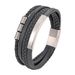 Leather Cord Stainless Steel Simple Woven Men's Multi-layer Bracelet_voghion.com