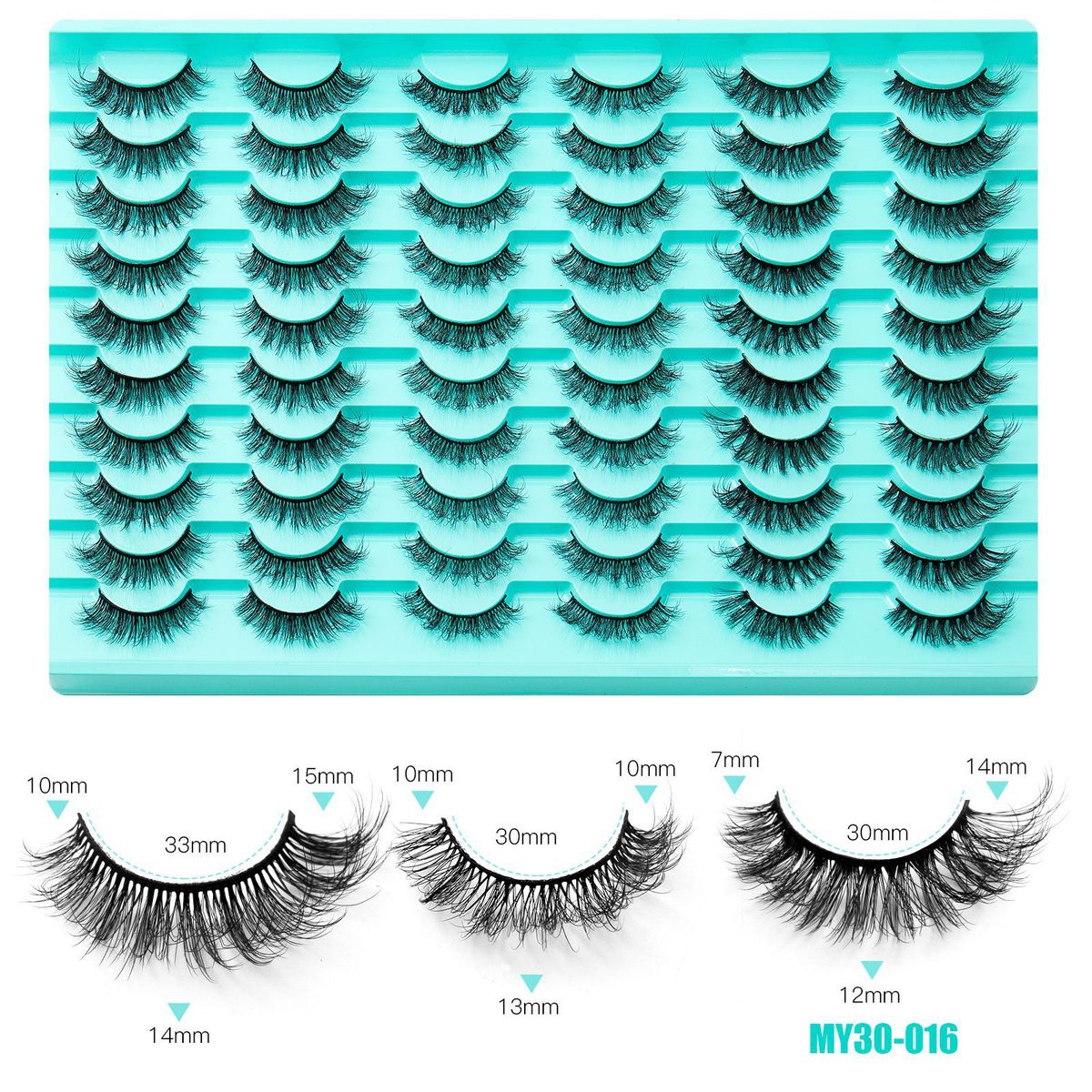 Lash extension set 30 pairs of mixed mink hair eyelashes simulate thick natural eyelashes_voghion.com