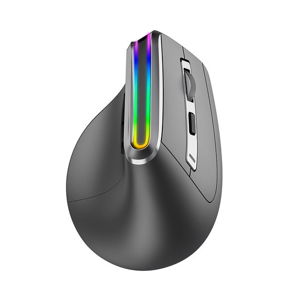 JOMAA Ergonomic RGB Wireless Vertical 2.4G USB Optical Rechargeable Bluetooth Mouse For Desktop/Laptop/PC_voghion.com