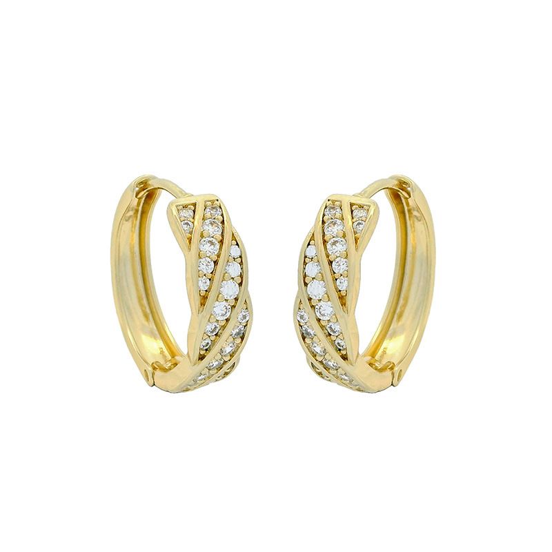 Orecchini a cerchio versatili ed eleganti di alta qualità per donna, in lega di moda Xuping, placcati in oro 14k con micro intarsi in zirconi_voghion.com
