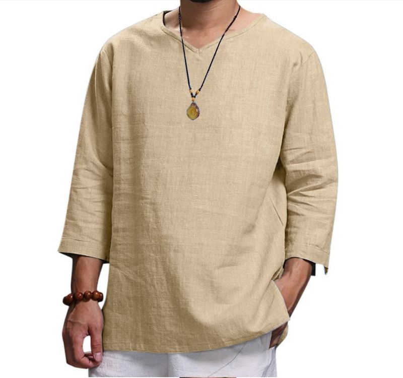 2024 nuova camicia casual oversize da uomo in tinta unita sciolta da uomo_voghion.com