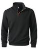 Men's Checkered Stand Collar Button-Up Sweatshirt Long Sleeve Casual Pullover Wrinkle-Free Polyester Slim Fit_voghion.com