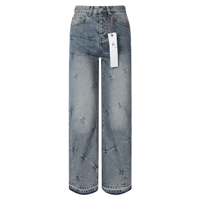 Abbigliamento maschile alla moda in stile europeo e americano Pantaloni dritti casual nuovi anti-vecchi alla moda da uomo Pantaloni svasati Jeans in stile americano_voghion.com