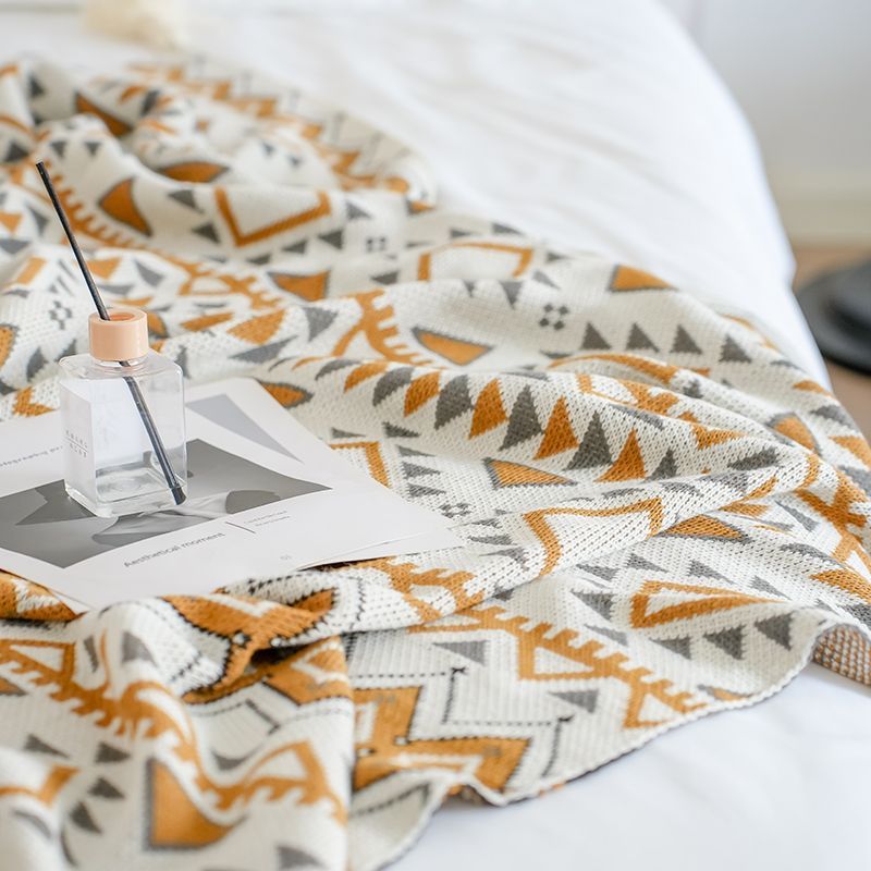 Couverture de lit tricotée bicolore Nordic INS pour loisirs, couverture de printemps et d'automne pour climatisation_voghion.com