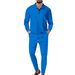 2024 men's new Waffle solid color zipper long sleeved sports pants two-piece set_voghion.com